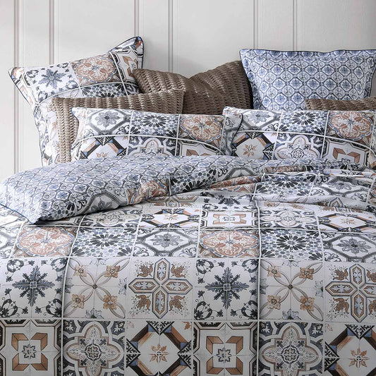 Restore Navy Quilt Cover Set by Private Collection