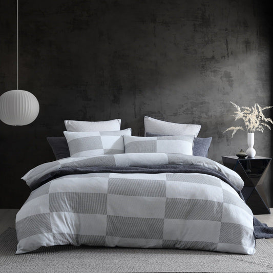 Region Grey Quilt Cover Set by Logan and Mason Platinum