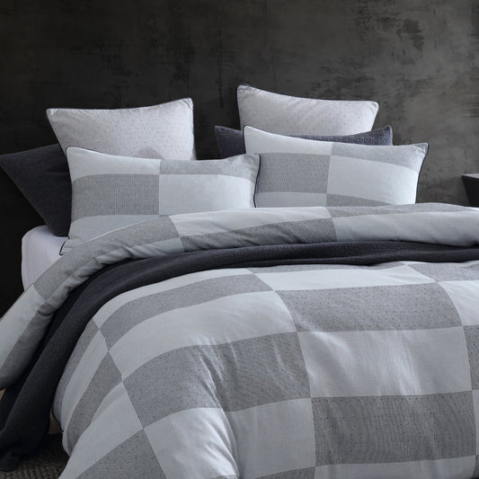 Region Grey Quilt Cover Set by Logan and Mason Platinum