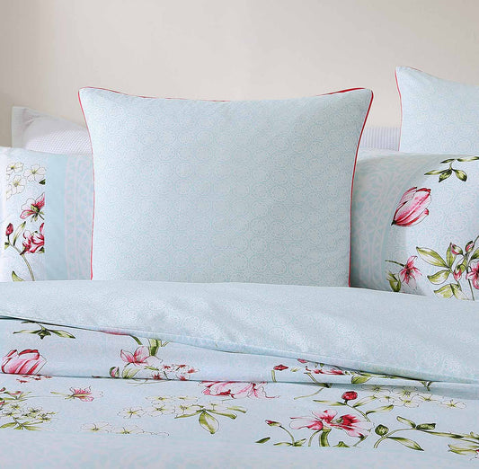 Posie Aqua European Pillowcase by Logan & Mason