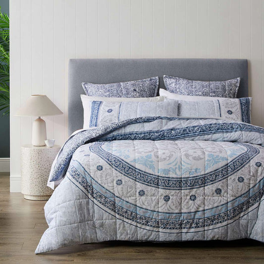Olani Blue Quilt Cover Set by Private Collection