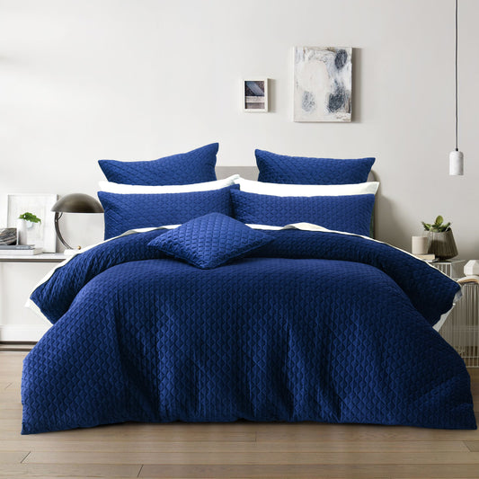 Alden Indigo Quilt Cover Set by Bianca