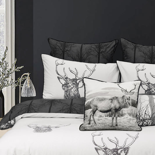 Alpine Stag Oblong Taupe Cushion by Bianca