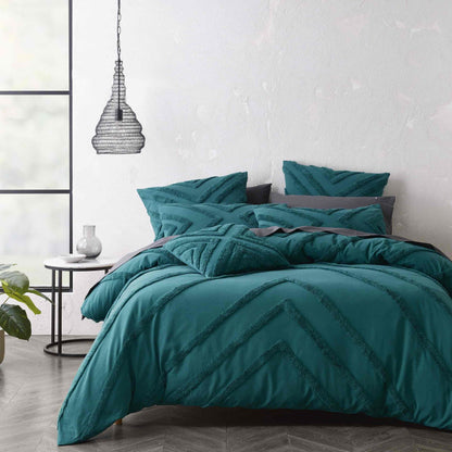 Heaven Quilt Cover Set Teal by Bianca
