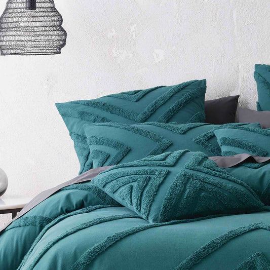 Haven European Pillowcase Teal by Bianca