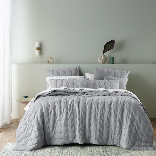 Langston Silver Comforter Set by Bianca