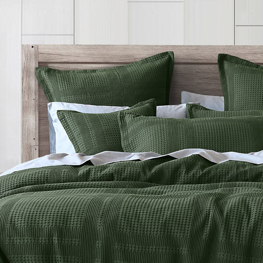 Sussex Forest Green Quilt Cover Set By Bianca