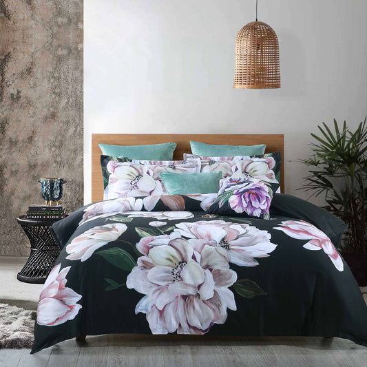 Tazanna Black Quilt Cover Set by Bianca