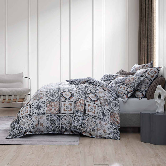 Restore Navy Quilt Cover Set by Private Collection