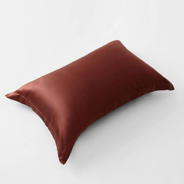 Lanham BITTER CHOCOLATE TAILORED Silk Pillowcase by Sheridan Quilt