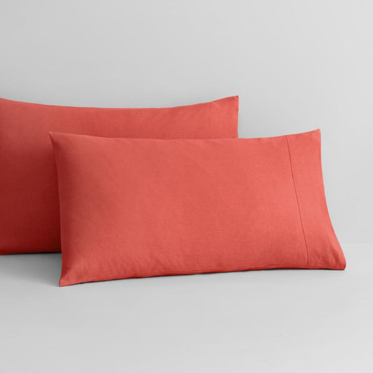 Abbotson Washed Red Linen Standard Pillowcase Pair by Sheridan