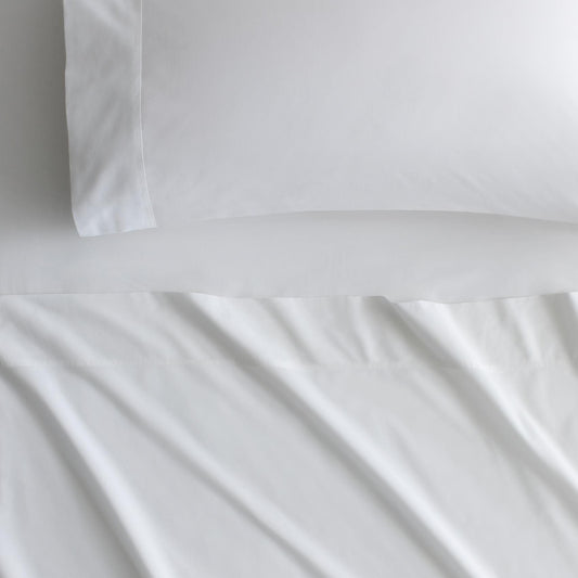 Byren Percale Sheet Set WHITE by Sheridan