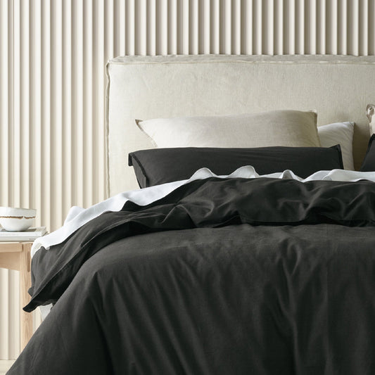 Acacia Charcoal Quilt Cover Set by Bianca