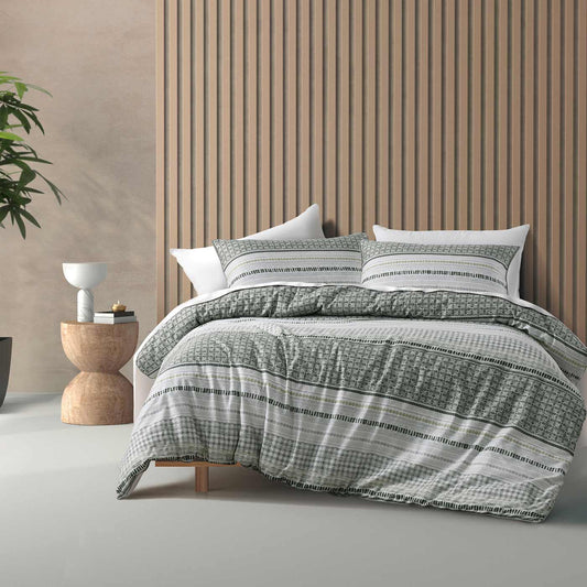 Drake Green Quilt Cover Set By Bianca