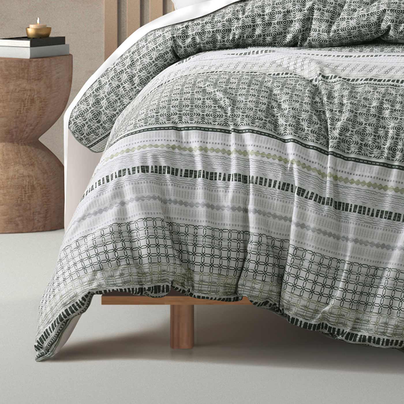 Drake Green Quilt Cover Set By Bianca
