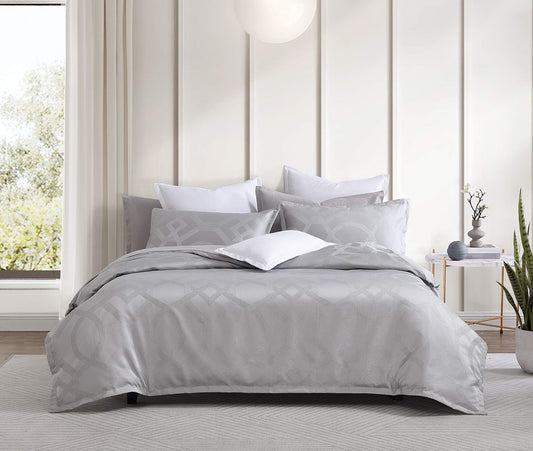 Seville Silver Quilt Cover Set by Logan and Mason Platinum