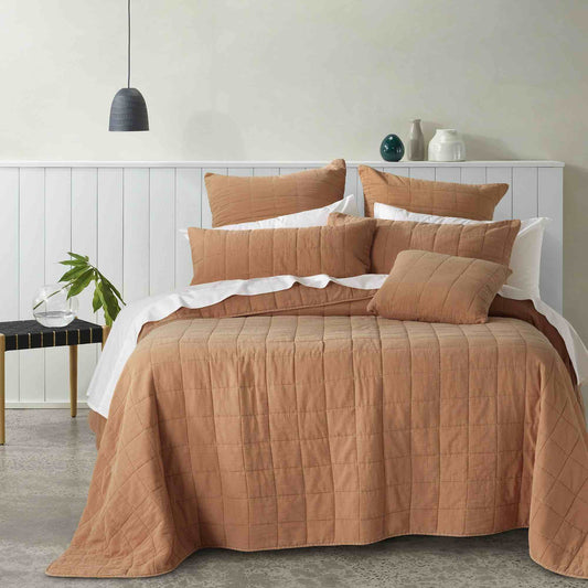 Geraldton Coverlet Set Range Cinnamon by Bianca