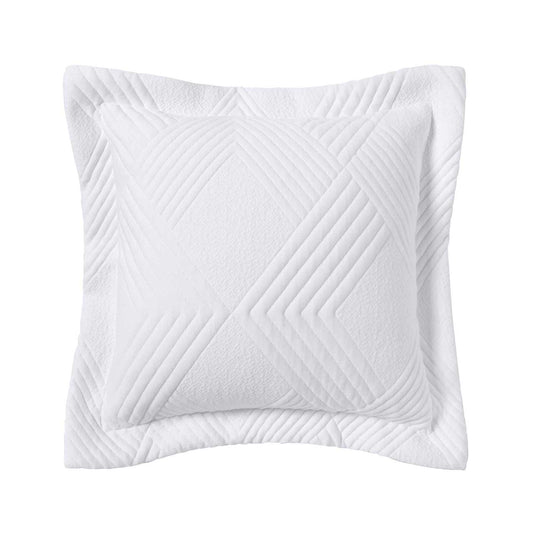 Cassiano Square White Jacquard Cushion By Bianca