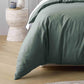 Riviera Organic Washed Cotton Quilt Cover Set Range Green by Bianca
