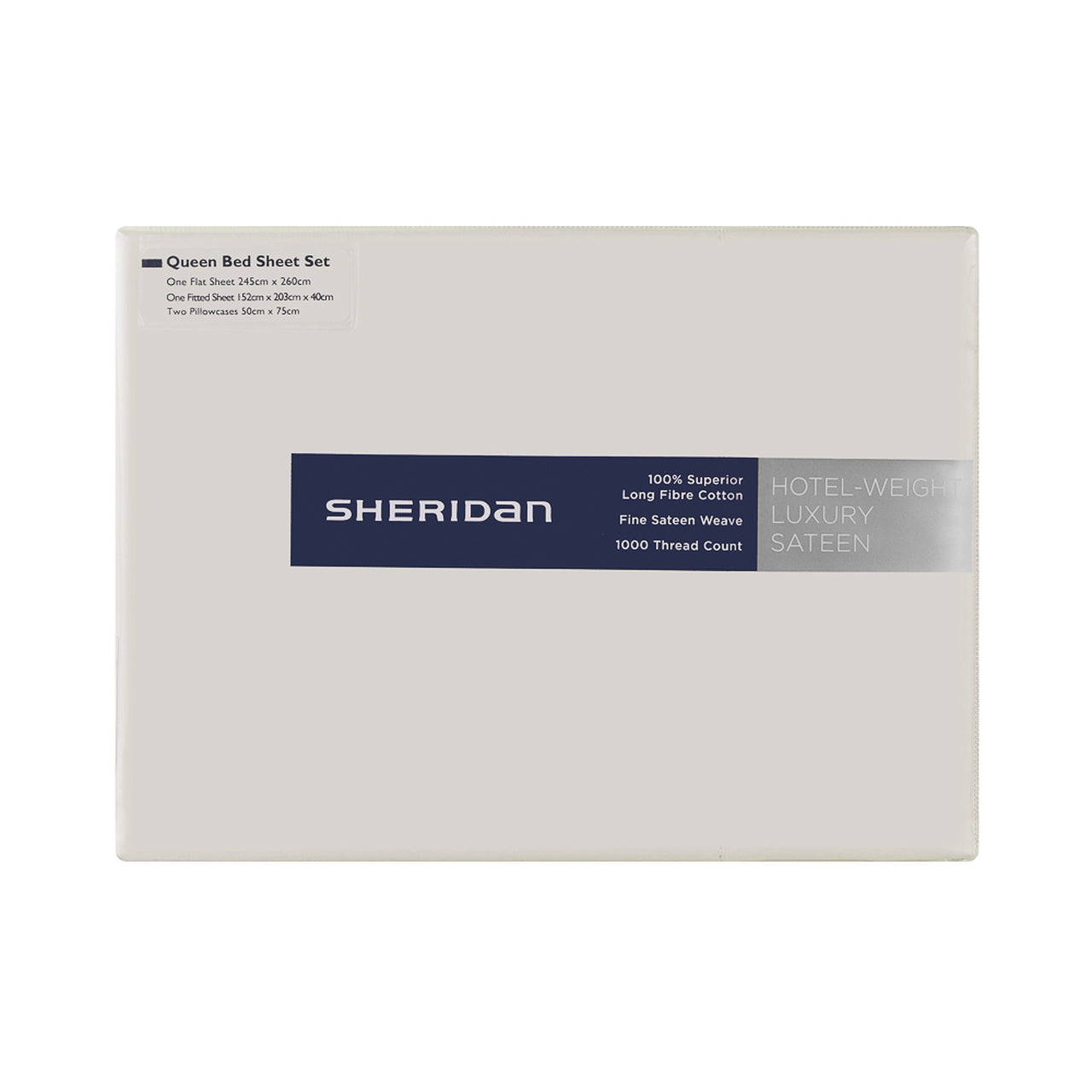 1000TC Hotel Weight Luxury Cotton Sateen Sheet Set CHALK by Sheridan