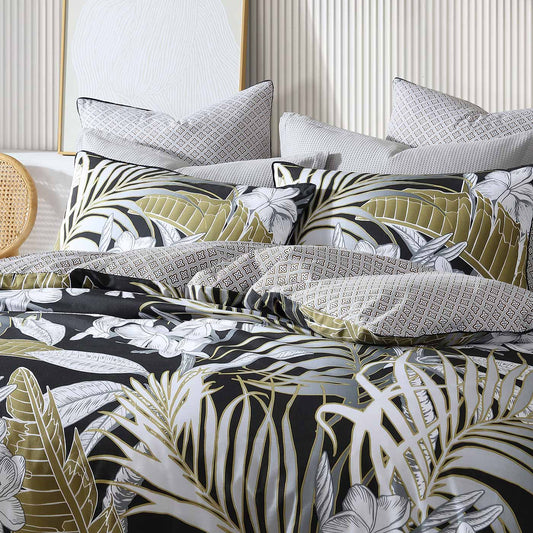 Tariq Black Quilt Cover Set by Logan & Mason