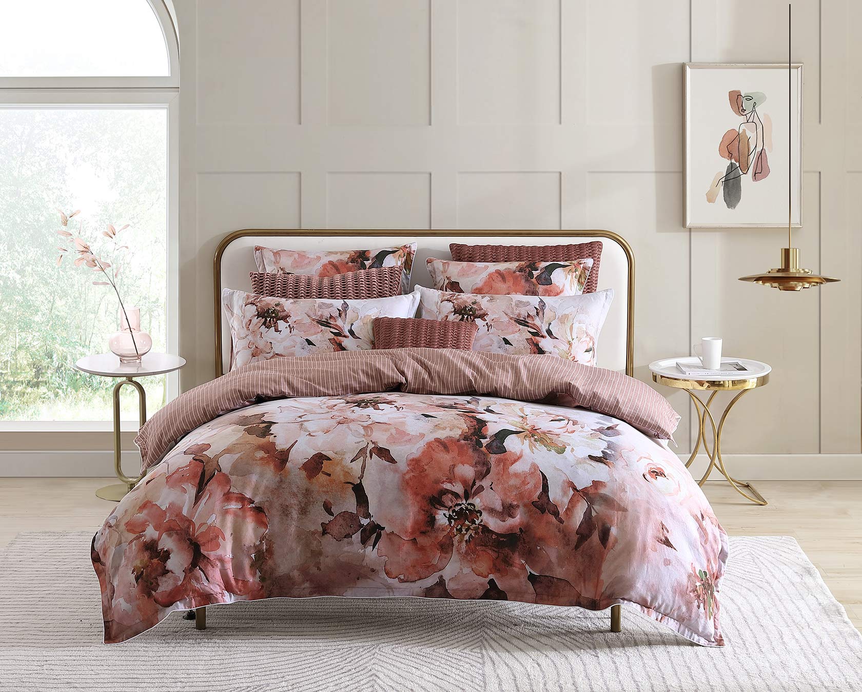 Tessa Peach Quilt Cover Set by Private Collection