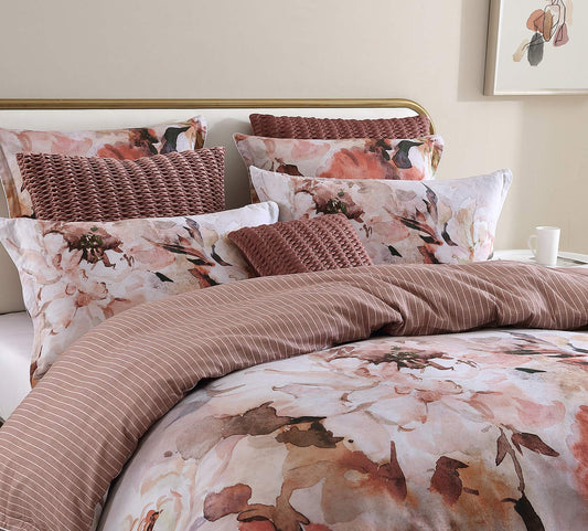 Tessa Peach Quilt Cover Set by Private Collection