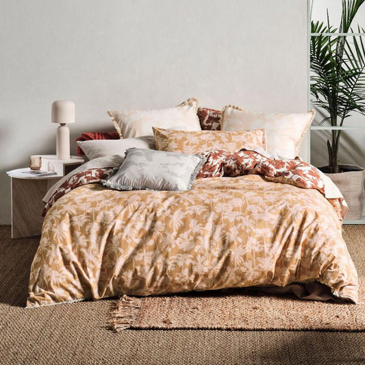 Tourelles Paprika Quilt Cover Set by Linen House