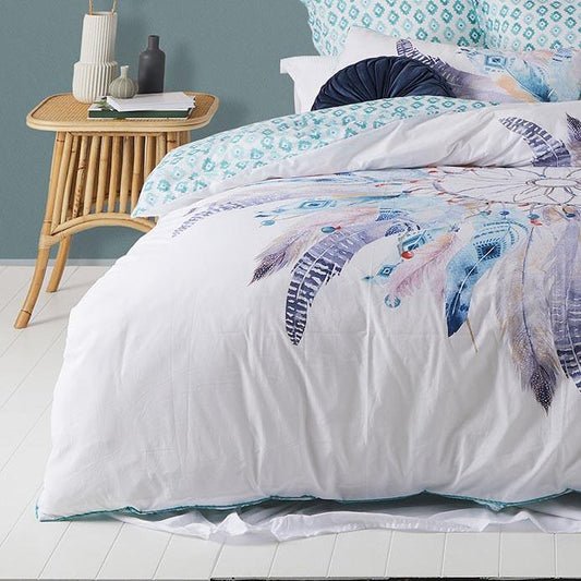 Taraji Teal Quilt Cover Set by Logan and Mason