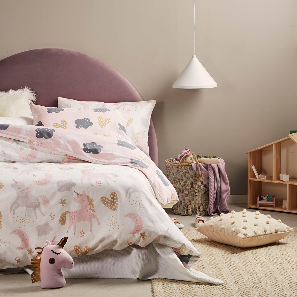 Unicorn Blush Quilt Cover Set by Logan and Mason Kids