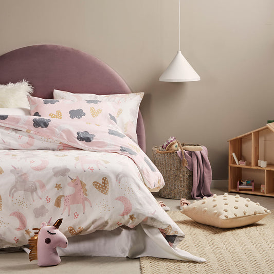 Unicorn Blush Quilt Cover Set by Logan and Mason Kids