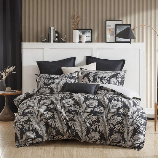 Villa Black Quilt Cover Set by Logan and Mason Platinum