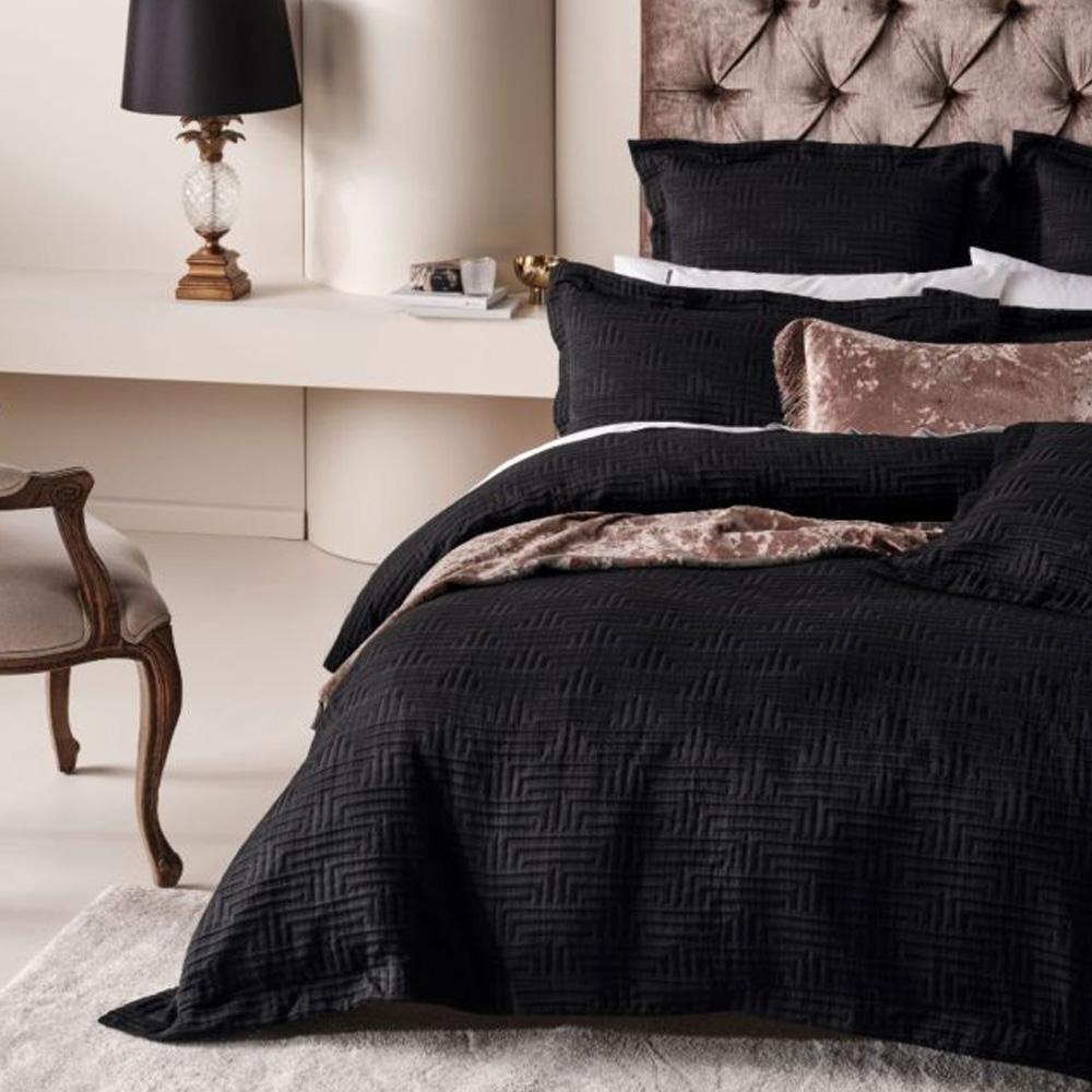 Winston Black Quilt Cover Set by Linen House