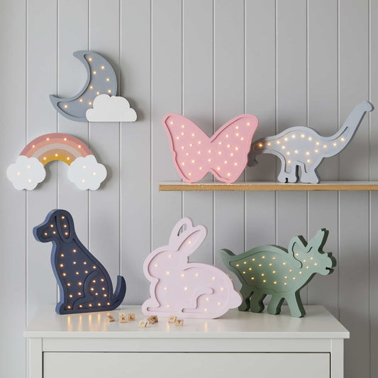 Brontosaurus Grey Wooden Light by Pilbeam Living