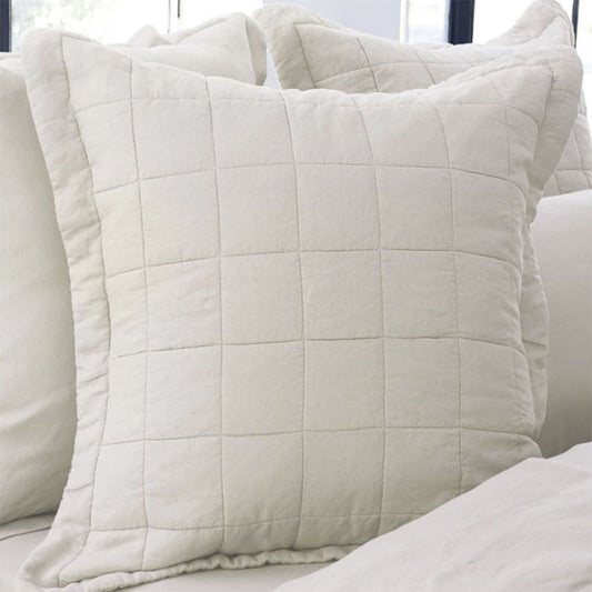 Abbotson Flax Linen Quilted European Pillowsham by Sheridan