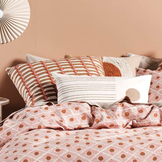 Aida Coral Quilt Cover Set by Linen House
