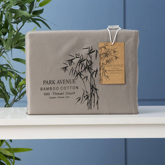 Park Avenue 500 Thread Count PEWTER Natural Bamboo Cotton Sheet Set