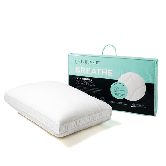 MiniJumbuk Wool Cotton Quilted Pillow HIGH Profile