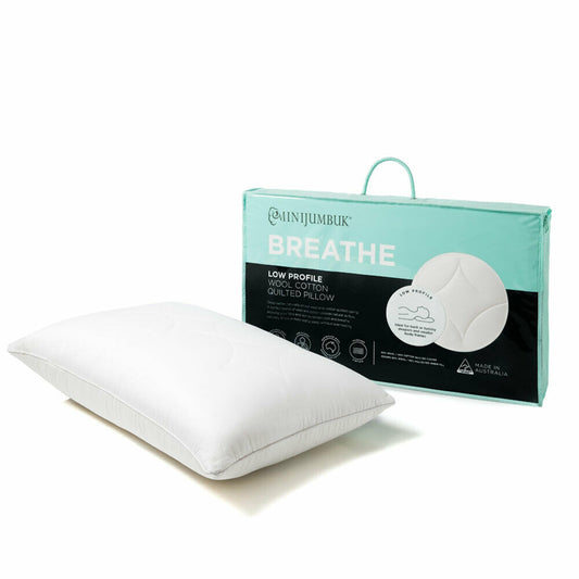 MiniJumbuk Wool Cotton Quilted Pillow - LOW Profile