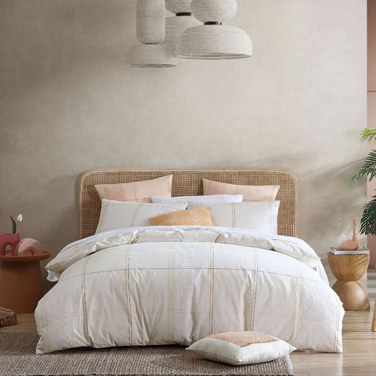 Cobain Vanilla Quilt Cover Set by Linen House