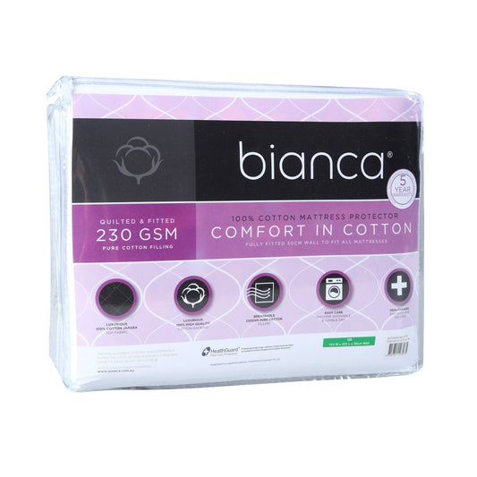 Comfort in Cotton Quilted Mattress Protector by Bianca