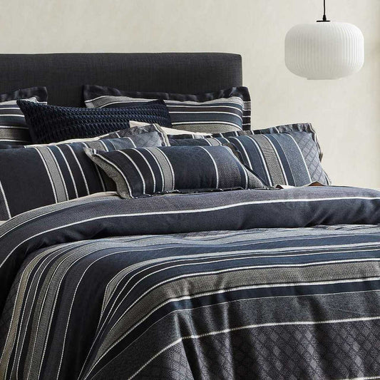 Detroit Navy Quilt Cover Set by Private Collection