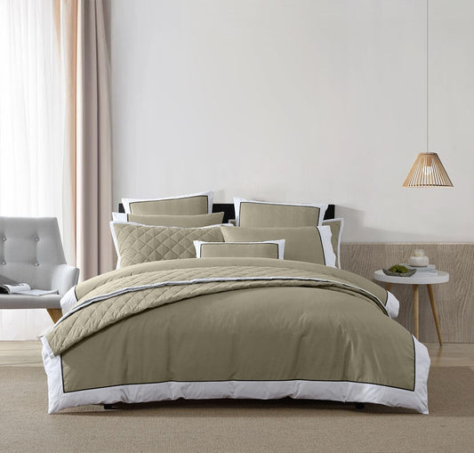 Essex Olive Quilt Cover Set by Logan & Mason