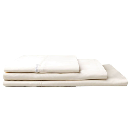 400TC Egyptian Cotton Sateen Vanilla Individual Top Sheet or Fitted Sheet by Logan & Mason Platinum