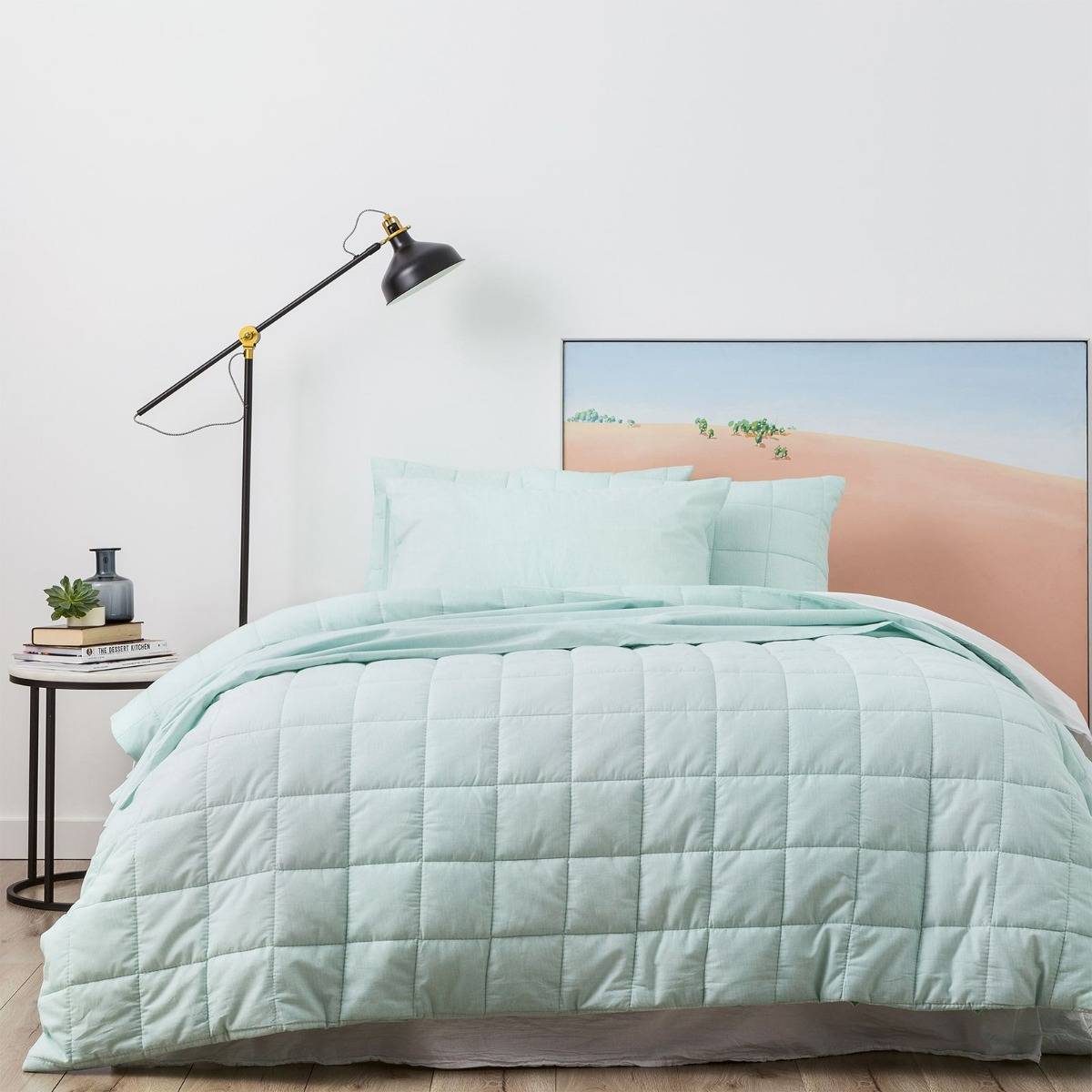 Park Avenue Paradis FRESH Washed Chambray Quilted Quilt Cover Set