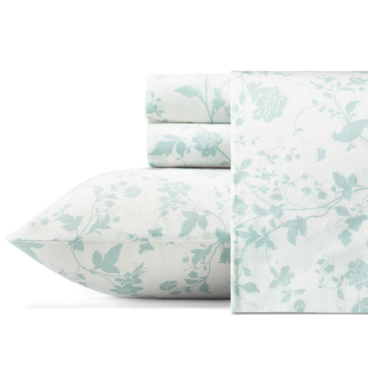 Garden Palace Duck Egg Blue Cotton Sheet Set by Laura Ashley