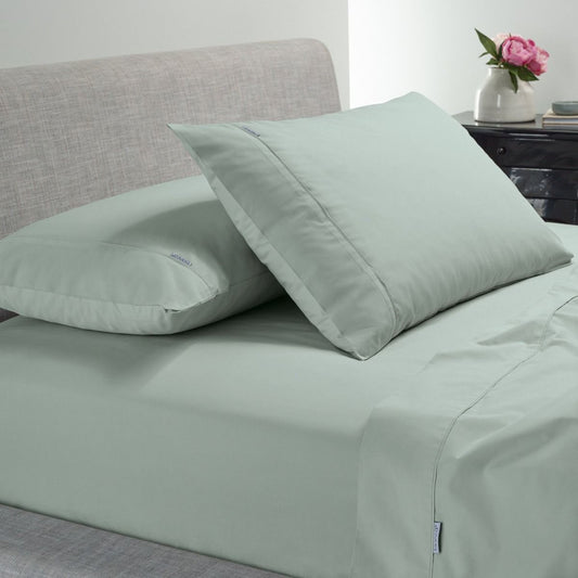 Heston 300 Thread Count Cotton Percale Sheet Set Sage by Bianca