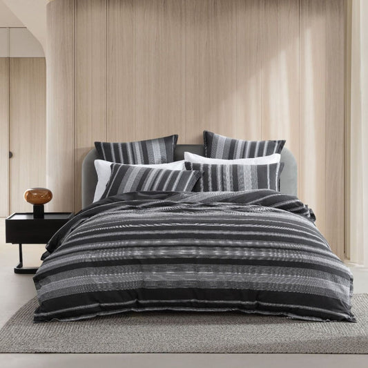 Hunter Charcoal Quilt Cover Set