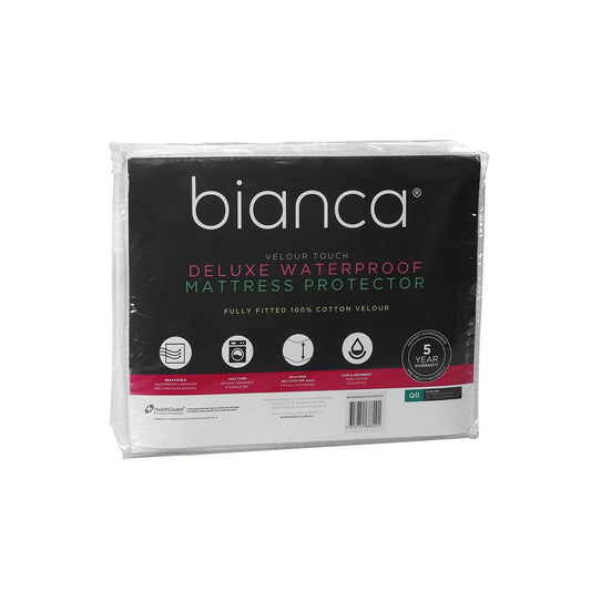 Deluxe Waterproof Cotton Velour Mattress Protector by Bianca