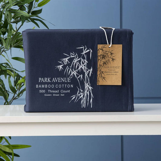 Park Avenue 500 Thread Count Indigo Natural Bamboo Cotton Sheet Set